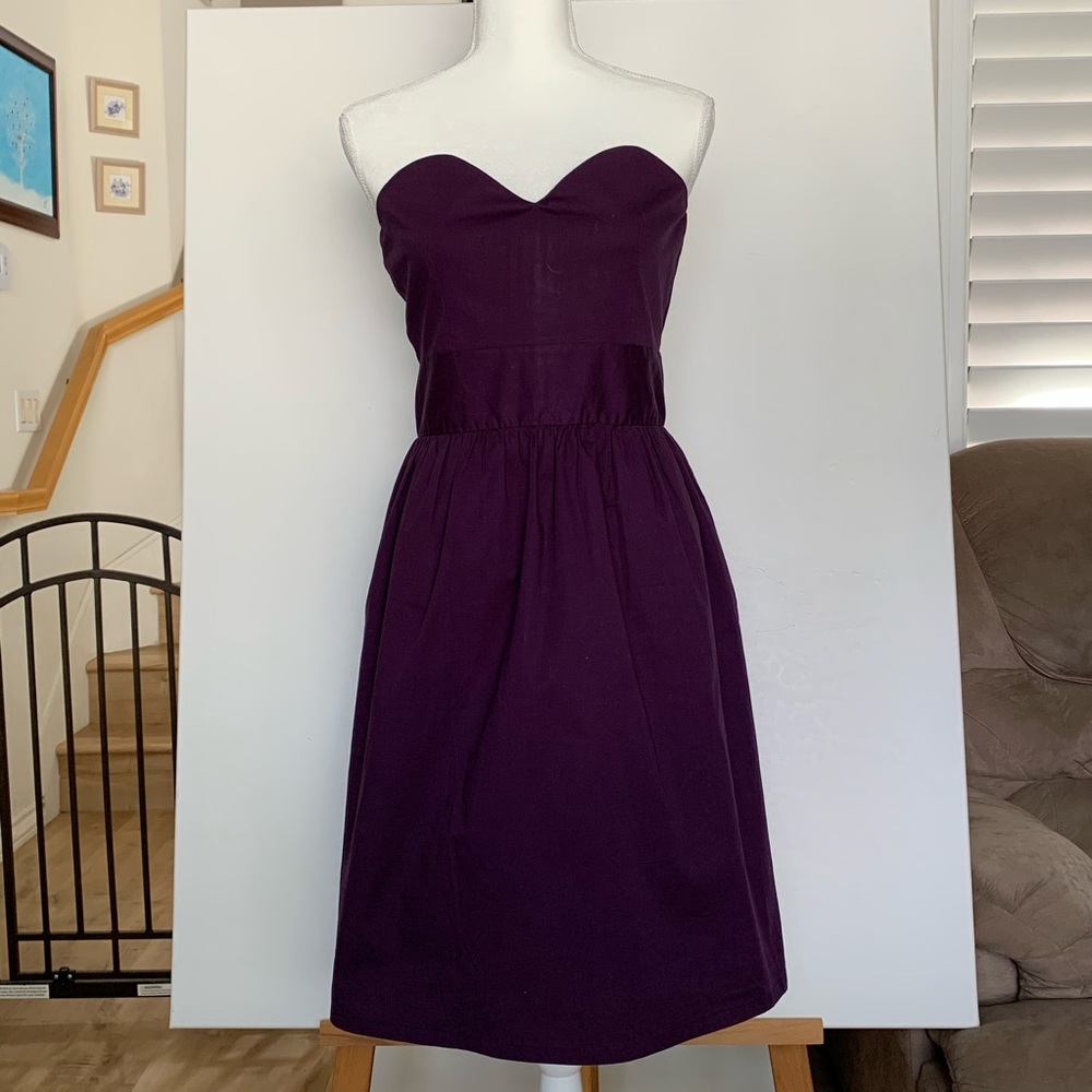 NWT Purple Mid Length Strapless Dress - Picture 1 of 4